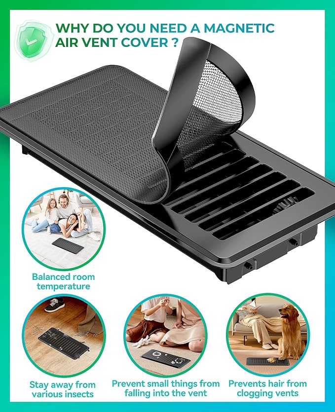 Magnetic Vent Screen Mesh Covers 3 Pack, Floor Vent Covers, Vent Covers - Image 5