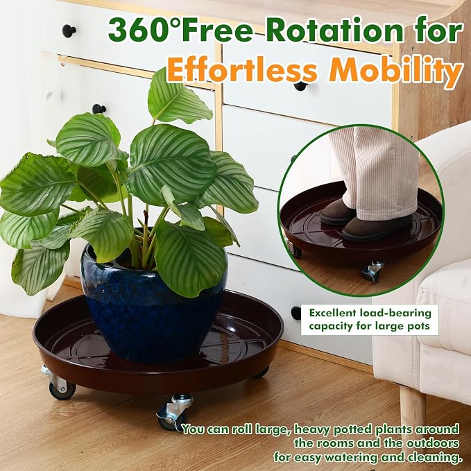 Planterhoma 3 Packs 18 Inch Metal Plant Caddy - Image 8