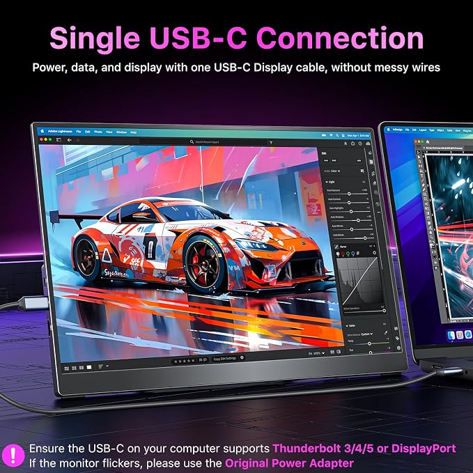 kksmart Portable Monitor for Laptop MacBook Surface PC Xbox PS5, Travel Monitor - Image 4