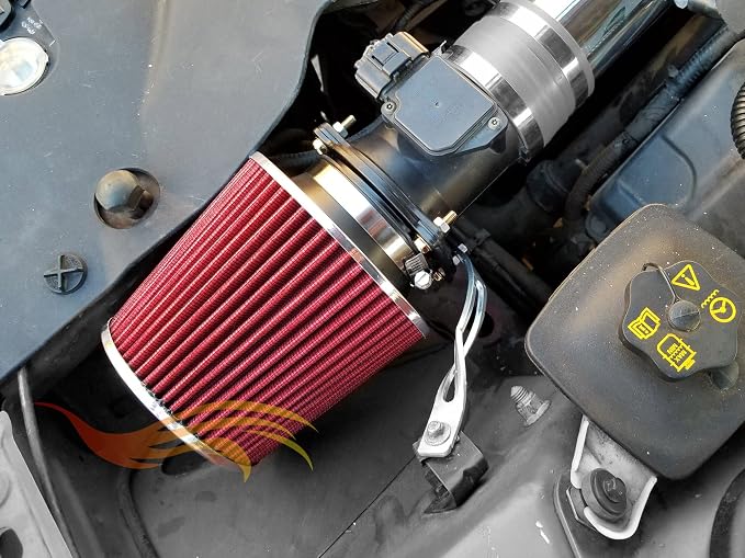 RED Rtunes Racing Universal Clamp-On Air Intake Filter Dry Washable Cone Air - Image 9