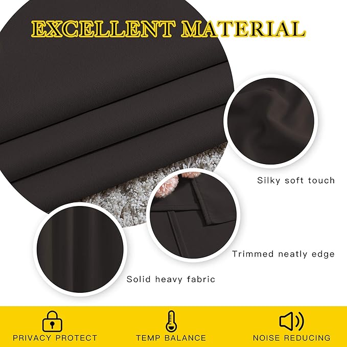 NICETOWN Blackout Draperies Curtain Panels - Thermal Insulated Solid Grommet Blackout Curtains/Panels/Drapes for Living Room(Toffee Brown, 1 Pair, 66 by 54-Inch)