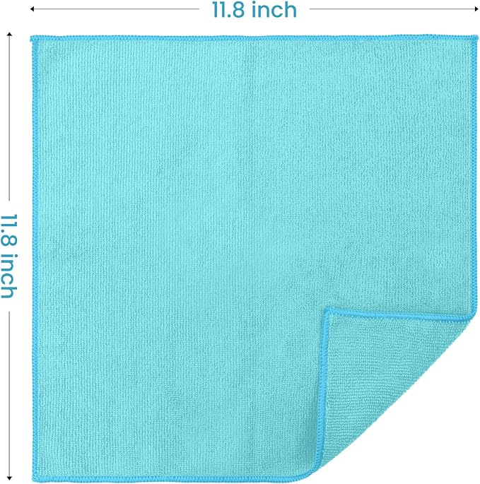 12 Pack Microfiber Cleaning Cloth, 4 Assorted Colors Cleaning Rags - Image 2