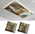 2 Pack Squirrel Eating Nut Decorative Ceiling Light Covers, Magnetic 4x2 Ft by AOHMPT