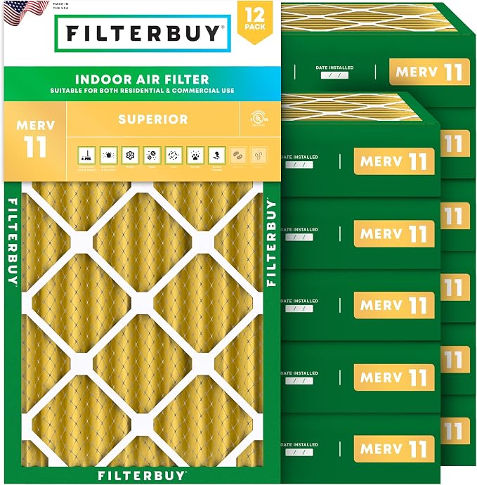 Filterbuy 11.25x19.25x4 Air Filter MERV 11 Superior Pet & Allergy Defense by Filterbuy