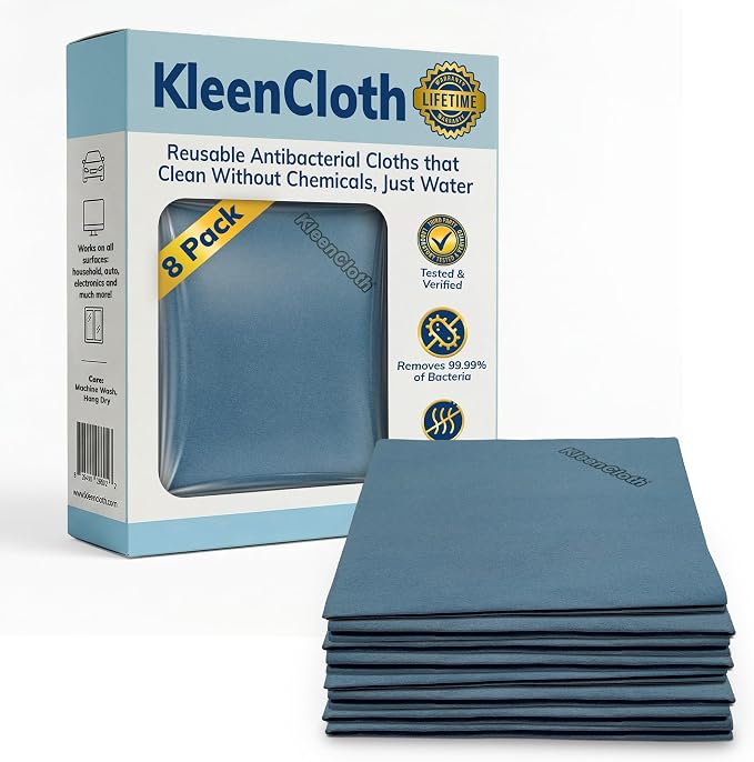Reusable Antibacterial Cleaning Cloths – Removes 99.99% of Bacteria by KleenCloth
