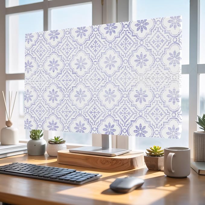 Vintage Damask Purple Floral Indoor TV Cover, Elastic TV Screen Protector - Image 4