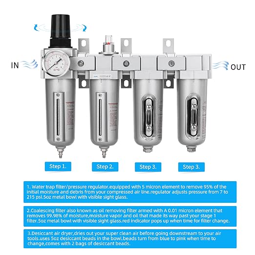 NANPU 1/2" NPT Industrial Grade 4 Stage Air Drying System - Image 4