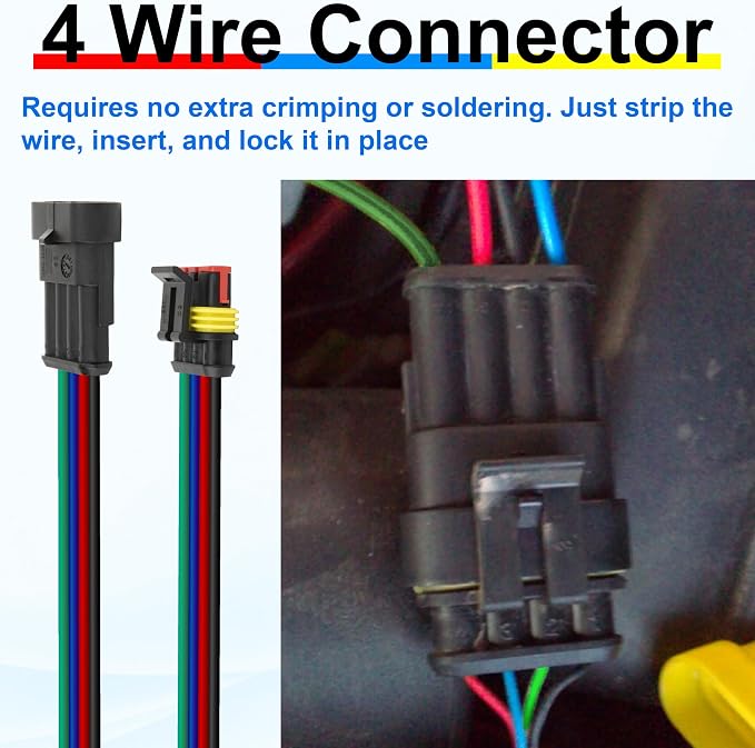 10Pcs 4 Pin Connector, 16AWG Car Waterproof Electrical Connector, Quick - Image 6