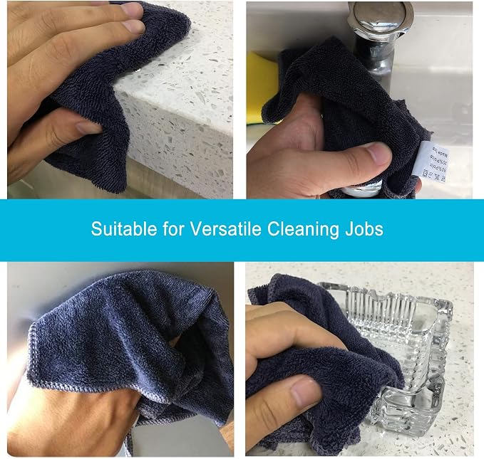 Microfiber Dish Cloth Kitchen Cleaning Rags Car Wash Drying Towel Rags High - Image 4