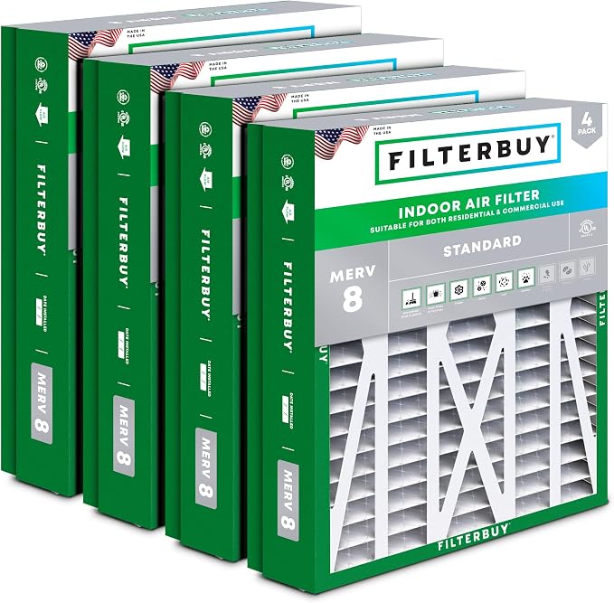 Filterbuy 24.5x27x5 Air Filter MERV 8 Essential Dust & Allergy Defense by Filterbuy