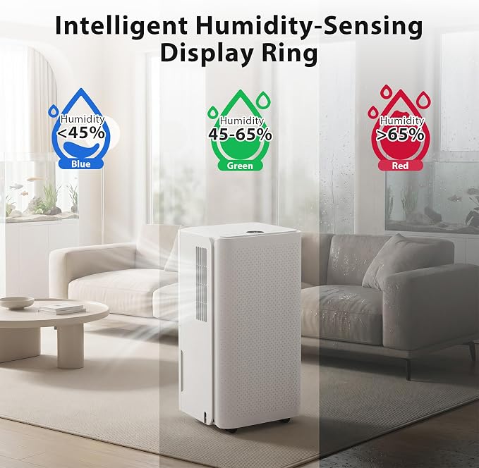 30Pints Dehumidifier with Drain Hose, 000 Sq.Ft Dehumidifier - Image 4