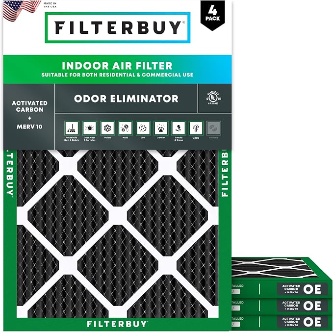 Filterbuy 20x24x1 Air Filter MERV 10 Odor & Allergy Defense by Filterbuy