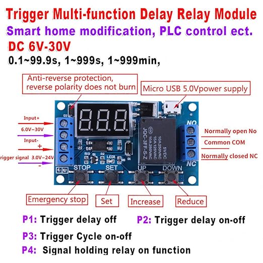 Keenso Adjustable Timer Relay Switch Module - Image 3