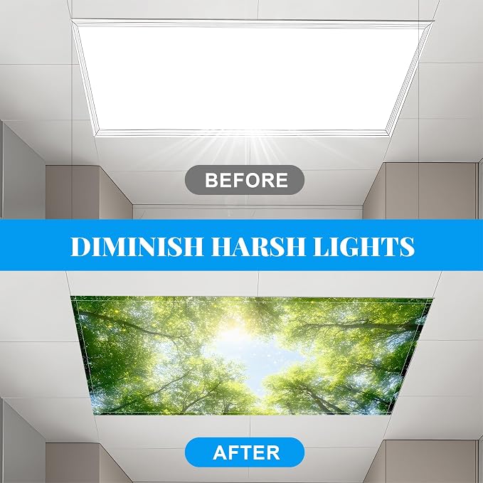 Fluorescent Light Covers-2 Pack 4 x 2 Feet Magnetic Ceiling Light Cover Room - Image 5