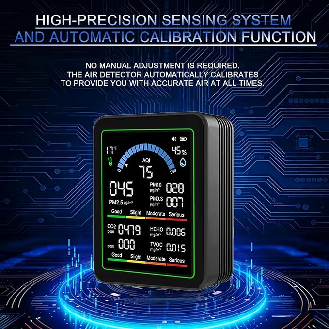 10 in 1 Indoor Air Quality Monitor, Air Tester, Portable Smartair Quality Tester - Image 5