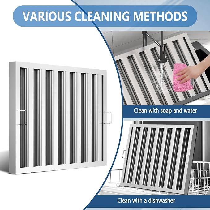 Stainless Steel Commercial Kitchen Hood Filter 24.5W x 19.5H Inch Range Hood - Image 3