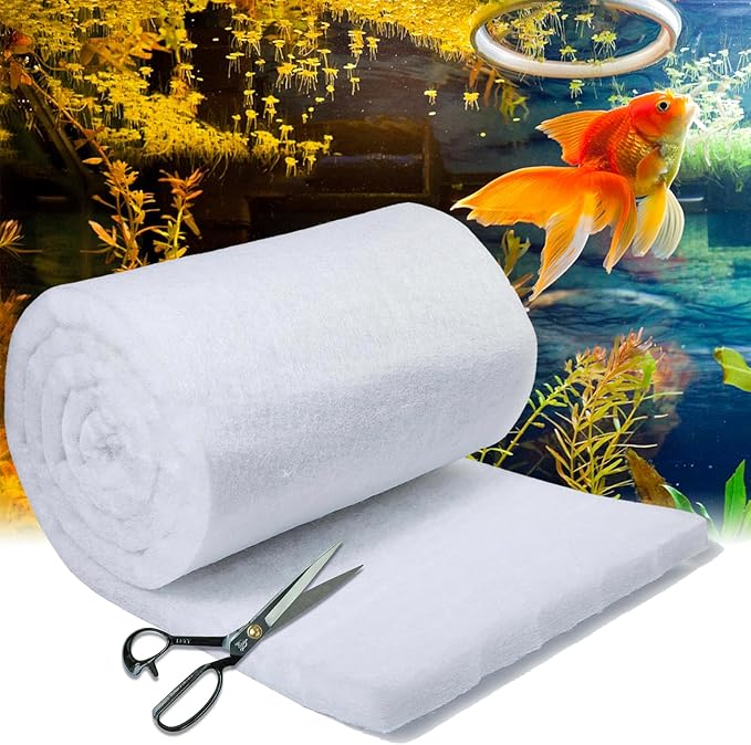 UBeesize Aquarium Filter Media Floss, 6 ft Cut to Fit Pond Filters by UBeesize