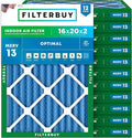 Filterbuy 16x20x2 Air Filter MERV 13 Optimal Smoke & Allergy Defense, by Filterbuy