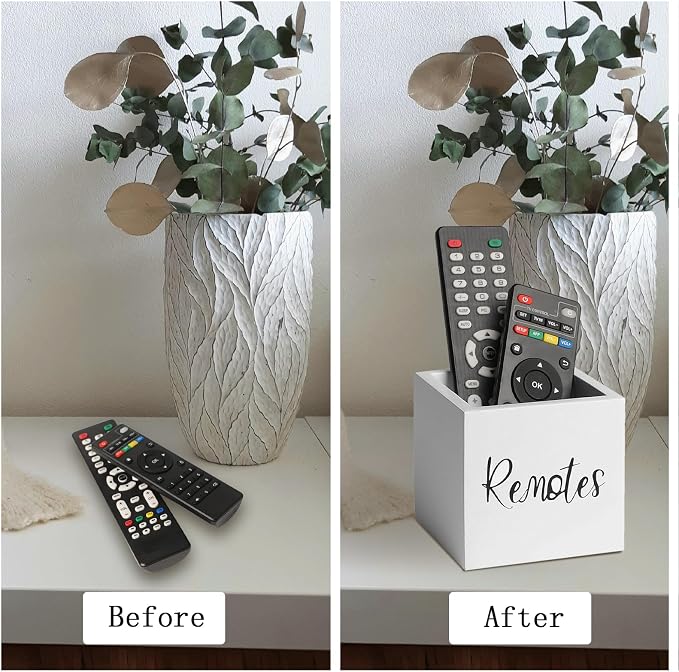 LBEMEY Wood Remote Control Holder, TV Remote Control Organizer - Image 5