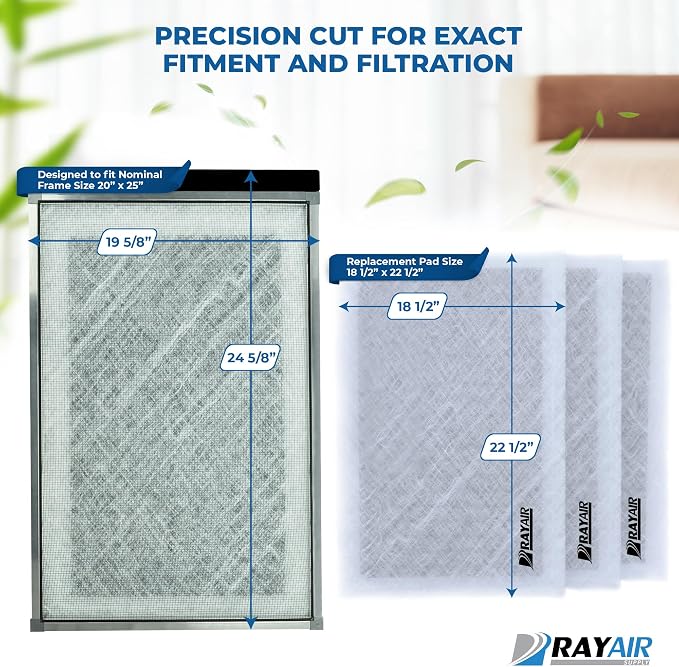 RAYAIR SUPPLY 20x25 Replacement Filter Pads Compatible - Image 2