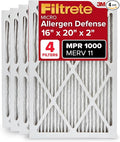 Filtrete 16x20x2 AC Furnace Air Filter, MERV 11, MPR 1000, Allergen Defense by Filtrete