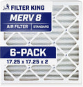 Filter King 17.25x17.25x2 Air Filter | 6-PACK | MERV 8 HVAC Pleated A/C Furnace by FilterKing