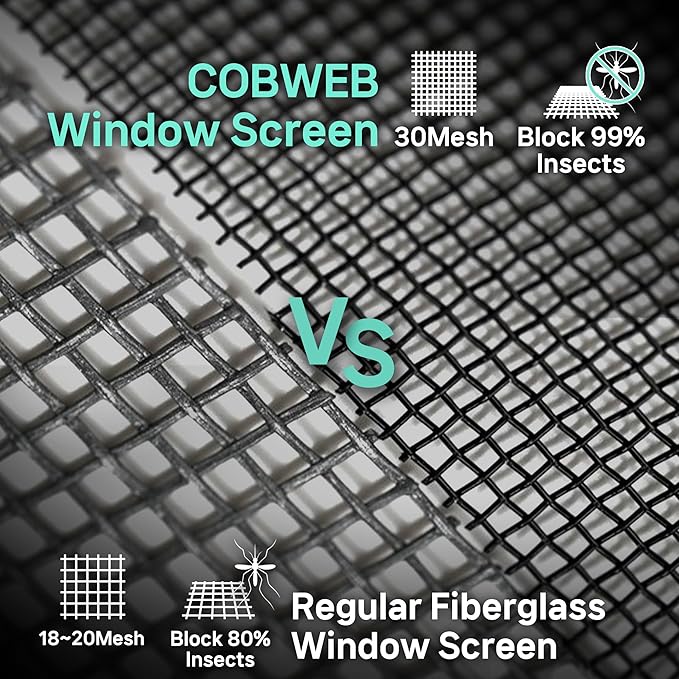 Premium Window Screen DIY KIT 39" 51" Blocks Rain, Pet Scratch, Fine Dust 99% - Image 2