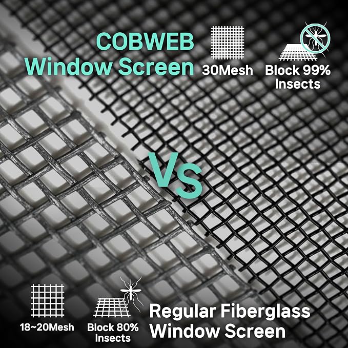 Premium Window Screen Replacement DIY KIT 39" 51" Blocks Rain, Pet Scratch - Image 3