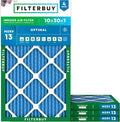 Filterbuy 10x30x1 Air Filter MERV 13 Optimal Smoke & Allergy Defense, by Filterbuy