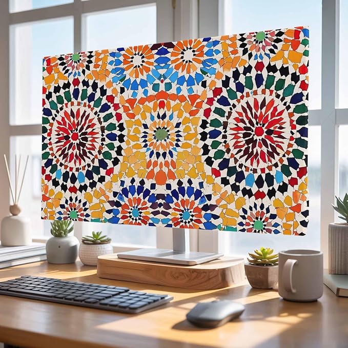 Traditional Colourful Moroccan Wall Tile Mosaic Back Indoor TV Cover, Elastic - Image 4