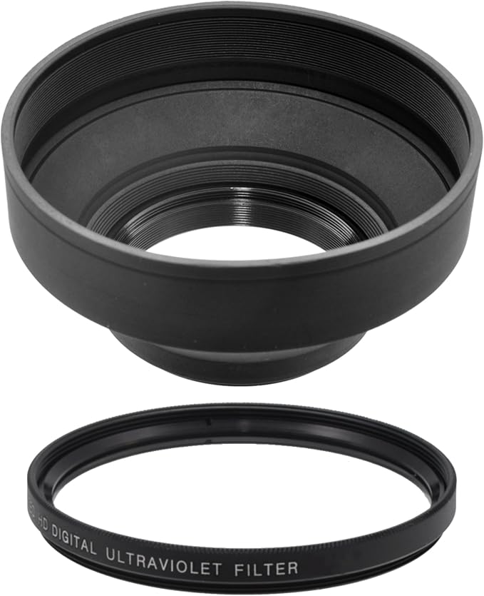 72MM UV Filter + 72mm Rubber Lens Hood by Unknown