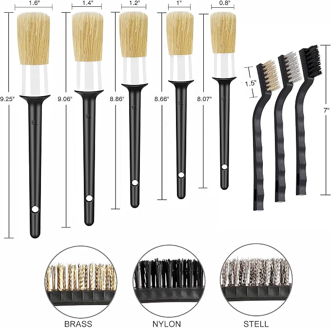 HMPLL 10pcs Car Detailing Kit, Premium Detailing Brush Set Includes 5 Soft Car - Image 4