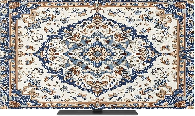Vintage Boho Flower Texture Indoor TV Cover, Elastic TV Screen Protector by Unknown