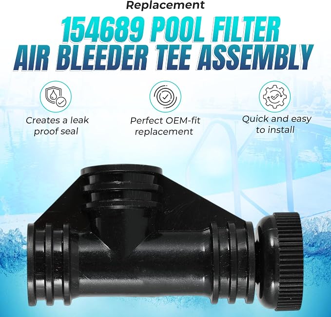 Replacement 154689 Pool Filter Air Bleeder Tee Assembly Compatible - Image 3