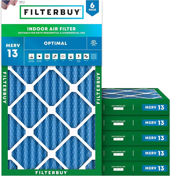 Filterbuy 16x24x2 Air Filter MERV 13 Optimal Smoke & Allergy Defense, by Filterbuy