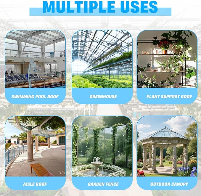 6 Pack Polycarbonate Greenhouse Panels, Excellent Light Transmission & Weather - Image 5