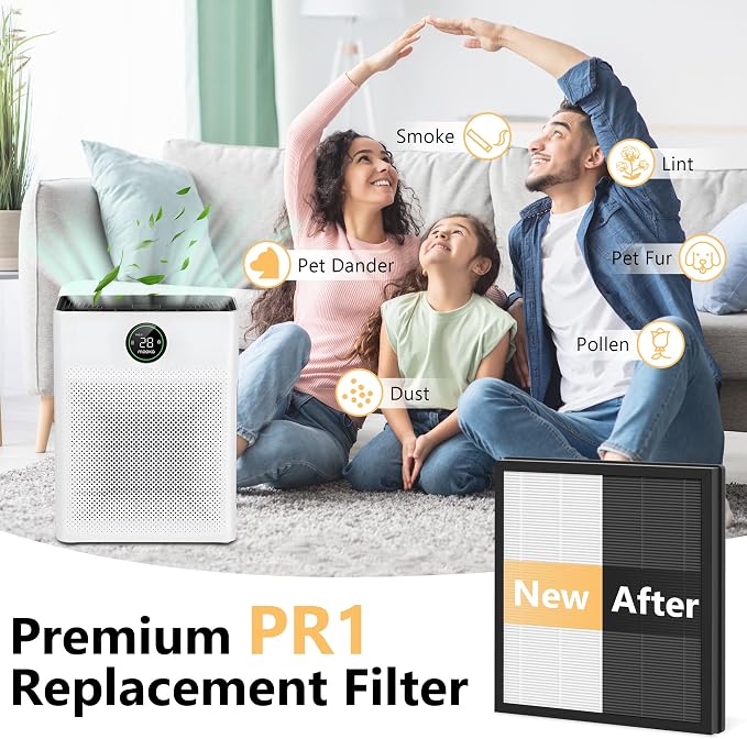 2 Packs PR1 Replacement Filter for Mooka PR1 Air Cleaner Purifier, Premium - Image 7