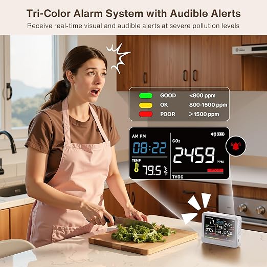 Professional 16 in 1 Air Quality Monitor Indoor 10h Battery & Real-Time Display - Image 5
