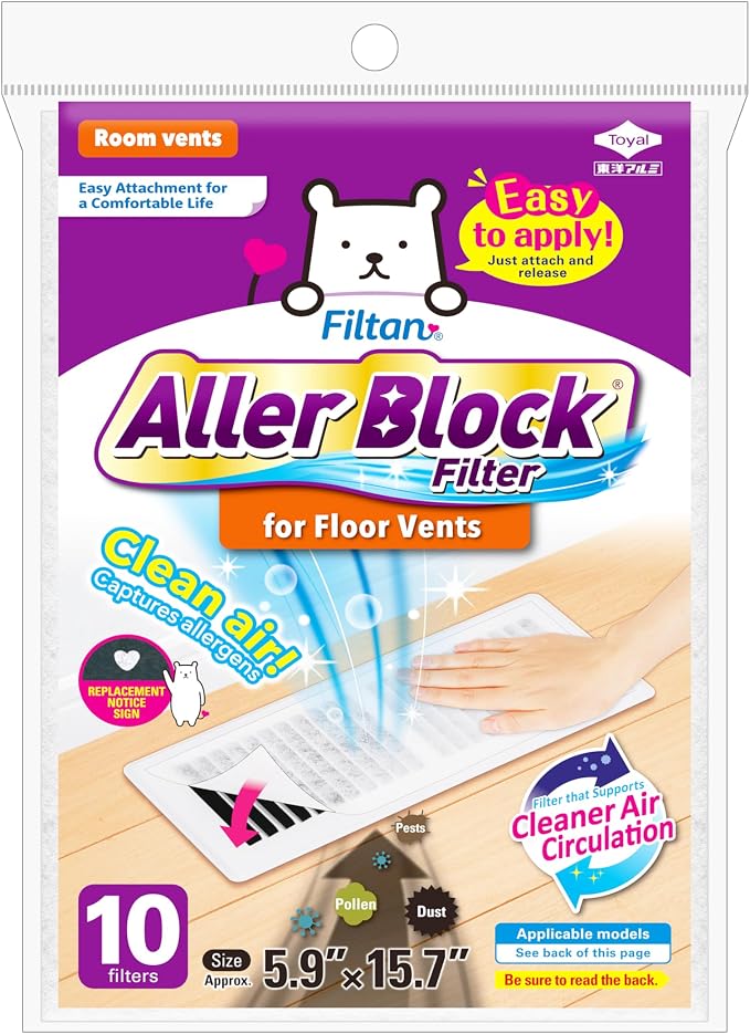 Aller Block Filter for Floor Vent – Anti-Allergenic, Captures Dust & Pollen by FILTAN