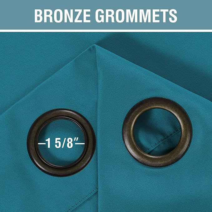 H.VERSAILTEX Blackout Thermal Insulated Living Room Curtains 84 inches Long Kids Boys Room Curtains for Bedroom - Room Darkening Window Treatment Grommet One Panel, Turquoise Blue, 52'W x 84'L