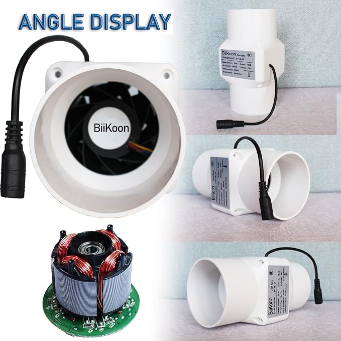 HVAC Exhaust Ventilation Fan 3 Inch 12v Inline Duct Fan Low Noise Speed - Image 3