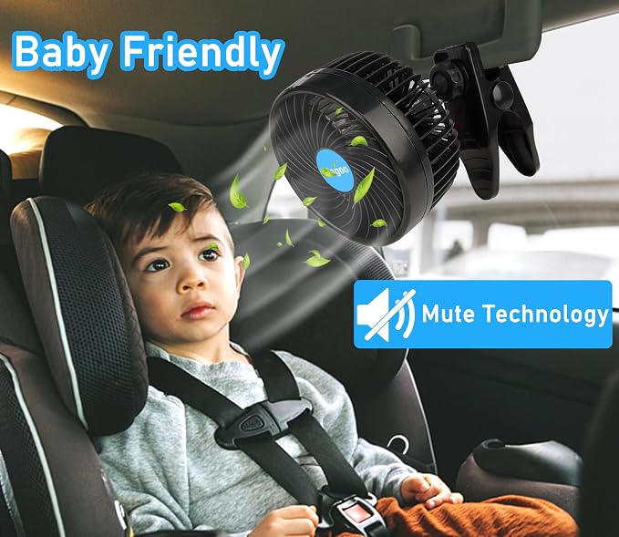 Alagoo Car Fan 6'' 12V Cool Gadgets Clip Fan - Image 4