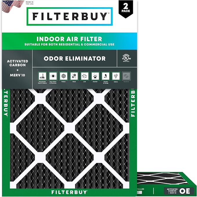 Filterbuy 20x24x1 Air Filter MERV 10 Odor & Allergy Defense by Filterbuy