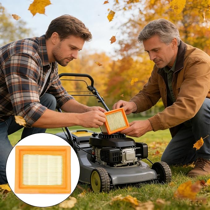 Mower Air Filter, Lawn Trimmer Part, Garden Intake Purification | 3.43x2.76in - Image 9