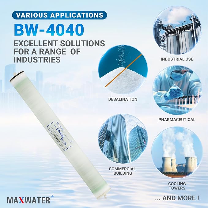 Max Water 4" x 40" BW-4040 / TW30-4040 2400 GPD Brackish Water RO Membrane - Image 5