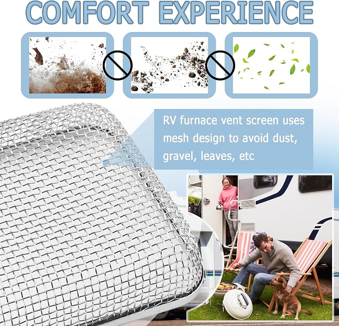 4.64×4.64 Inch RV Vent Cover Stainless Steel, RV Furnace Vent Screen & - Image 5