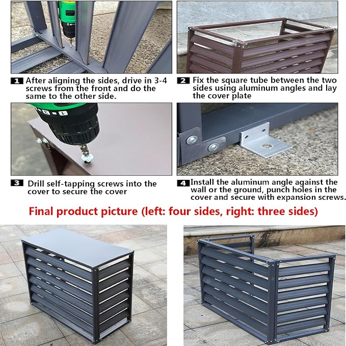Freestanding Louvered Space Divider, outdoor garbage can enclosures, balcony - Image 3