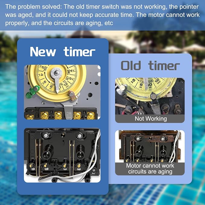 T104 Mechanical Timer Switch, 208–277 VAC 40 Amp, Pool Pump Switch, 24 Hour 12 - Image 6