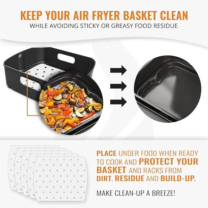 Air Fryer Parchment Paper For Ninja Foodi Grill 5-in-1 AG301, 4qt Ninja Foodi - Image 4