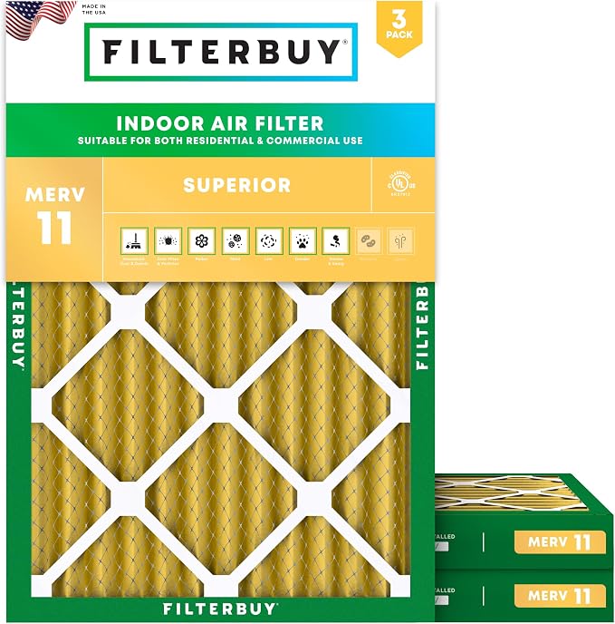 Filterbuy 15x20x2 Air Filter MERV 11 Superior Pet & Allergy Defense, by Filterbuy